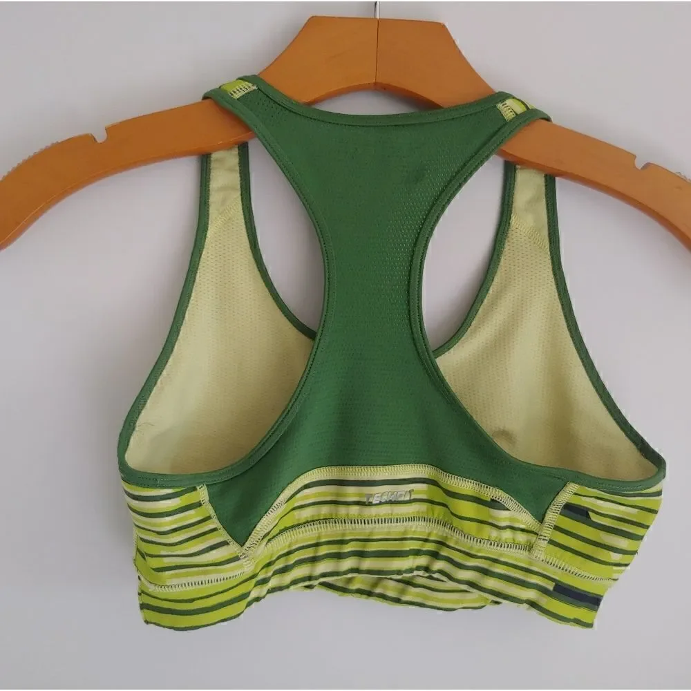 Adidas techfit Medium Compression Sports Bra Neon Green Size S
